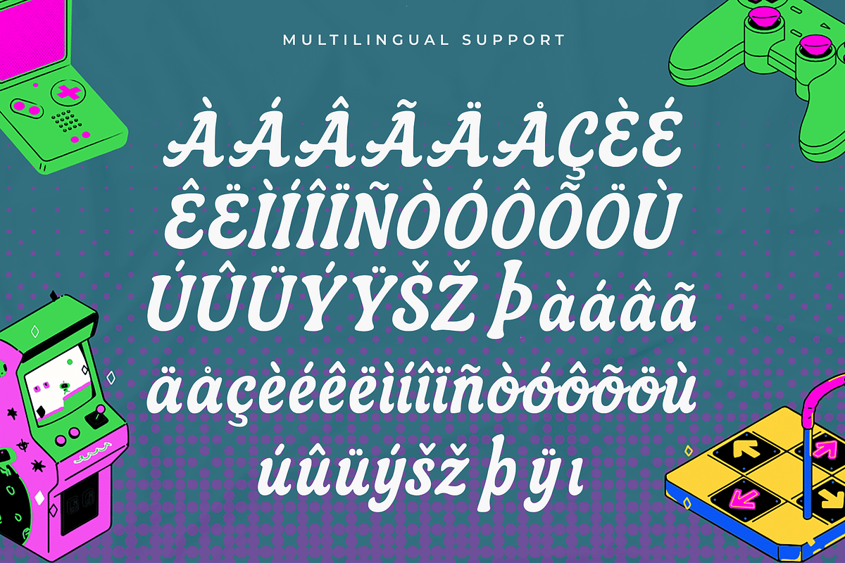 Arcadion – Modern Retro Font, a Serif Font by overlaytemplates (Photo 5 of 5)