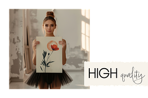 BALLERINA Holding Poster Mockup