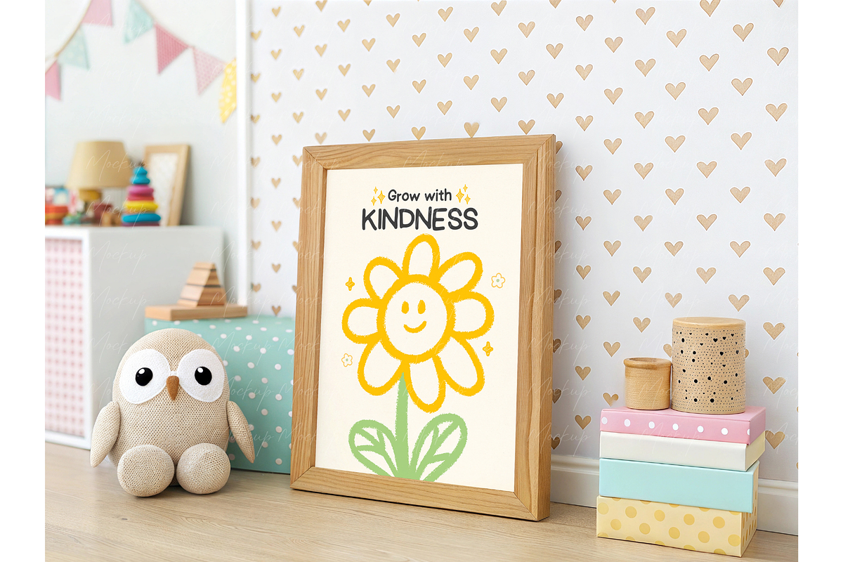 Frame Art Mockup For Nursery, a Product Mockup by TatiMockup (Photo 4 of 5)