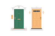 Front doors, house entrances set, an Object Illustration by Good Studio (Thumbnail 2 of 3)