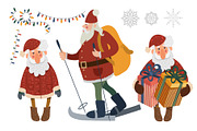 Christmas llamas and Santa clipart, an Animal Illustration by KupalinaArt (Thumbnail 3 of 7)
