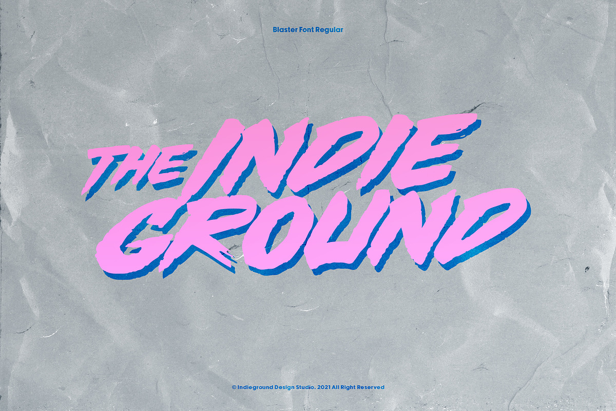 Blaster Font, a Script Font by Indieground Design Inc. (Photo 7 of 8)