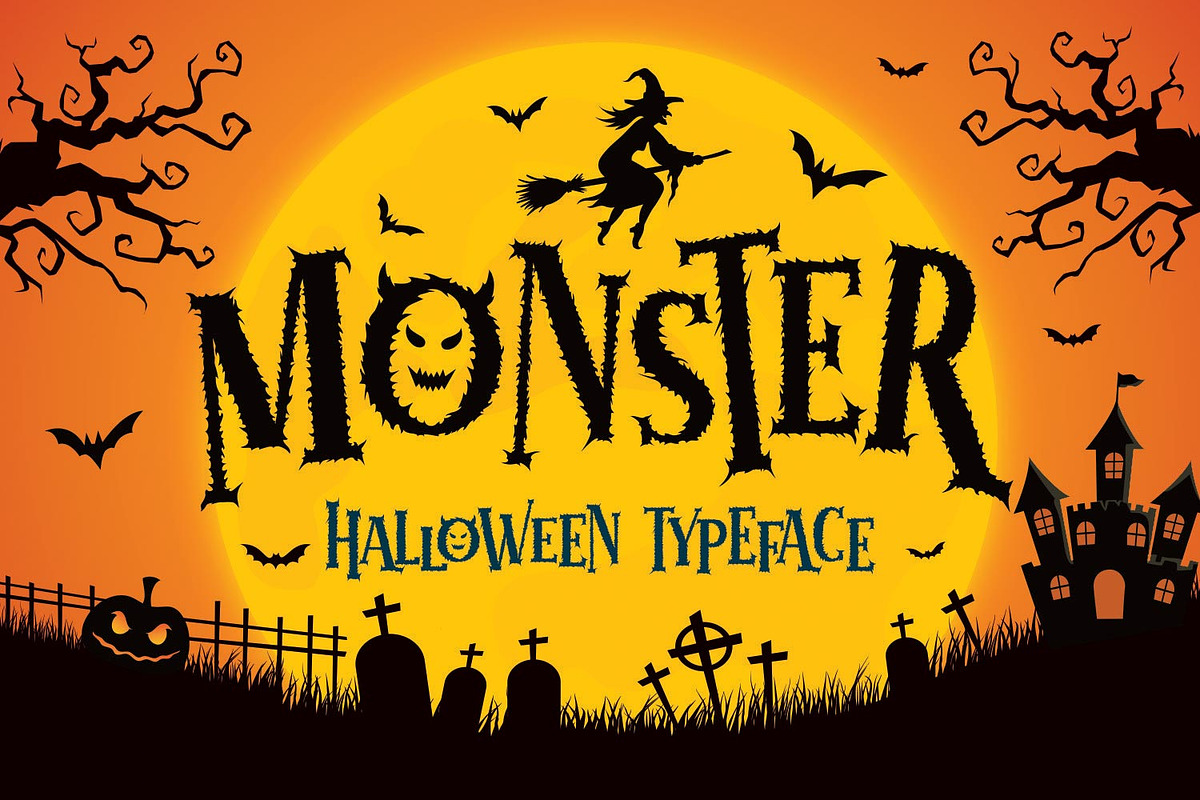 Monster Halloween, a Symbol Font by Mozatype (Photo 1 of 13)
