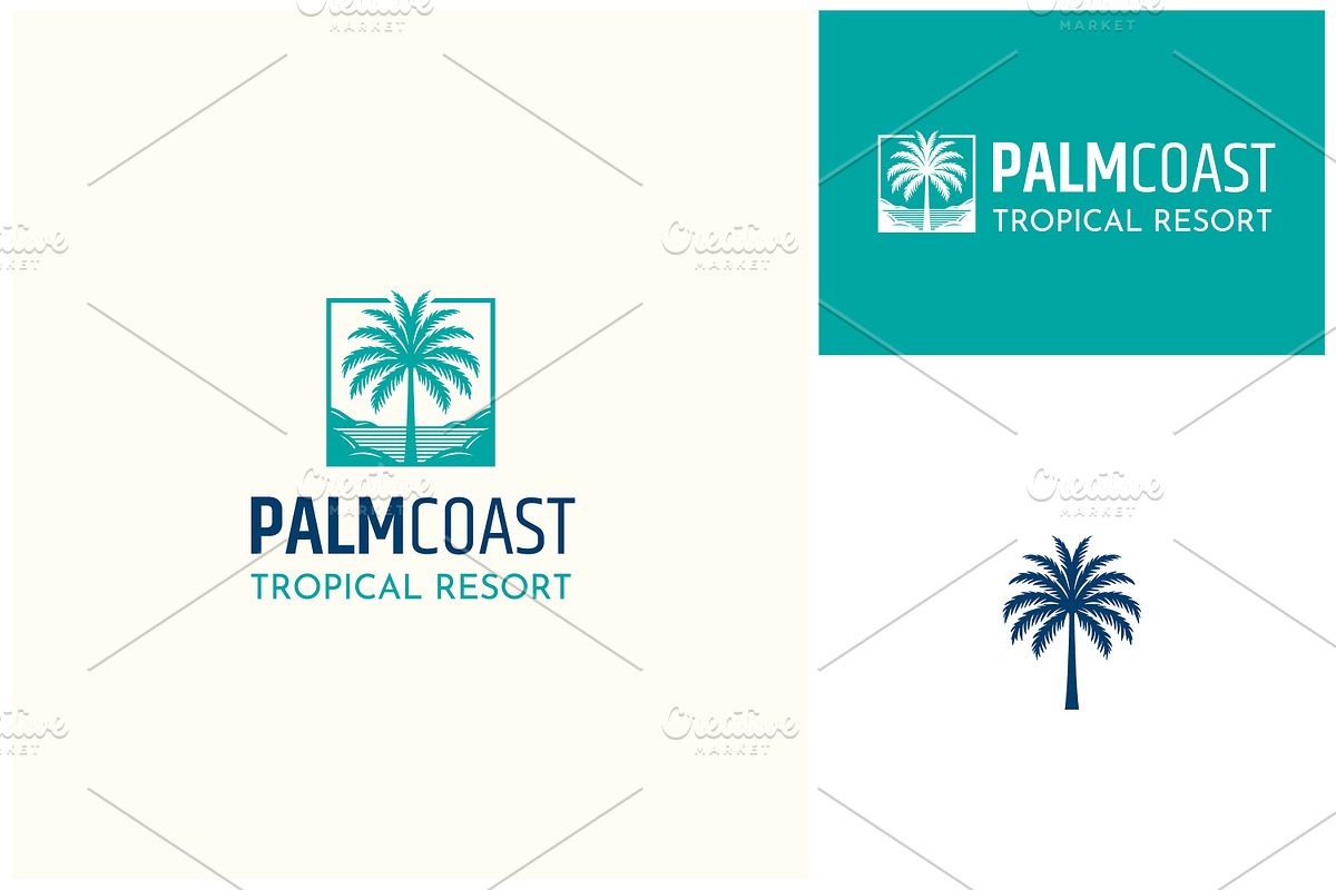 Palm Coconut Tree Coast Beach Logo, a Branding & Logo Template by Enola99d