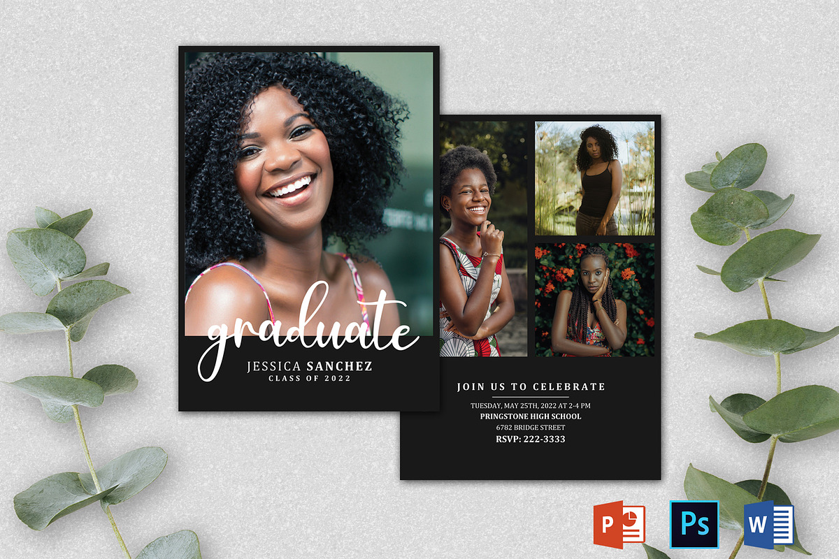 Graduation Announcement Template, a Card Template by Designscozy (Photo 5 of 5)