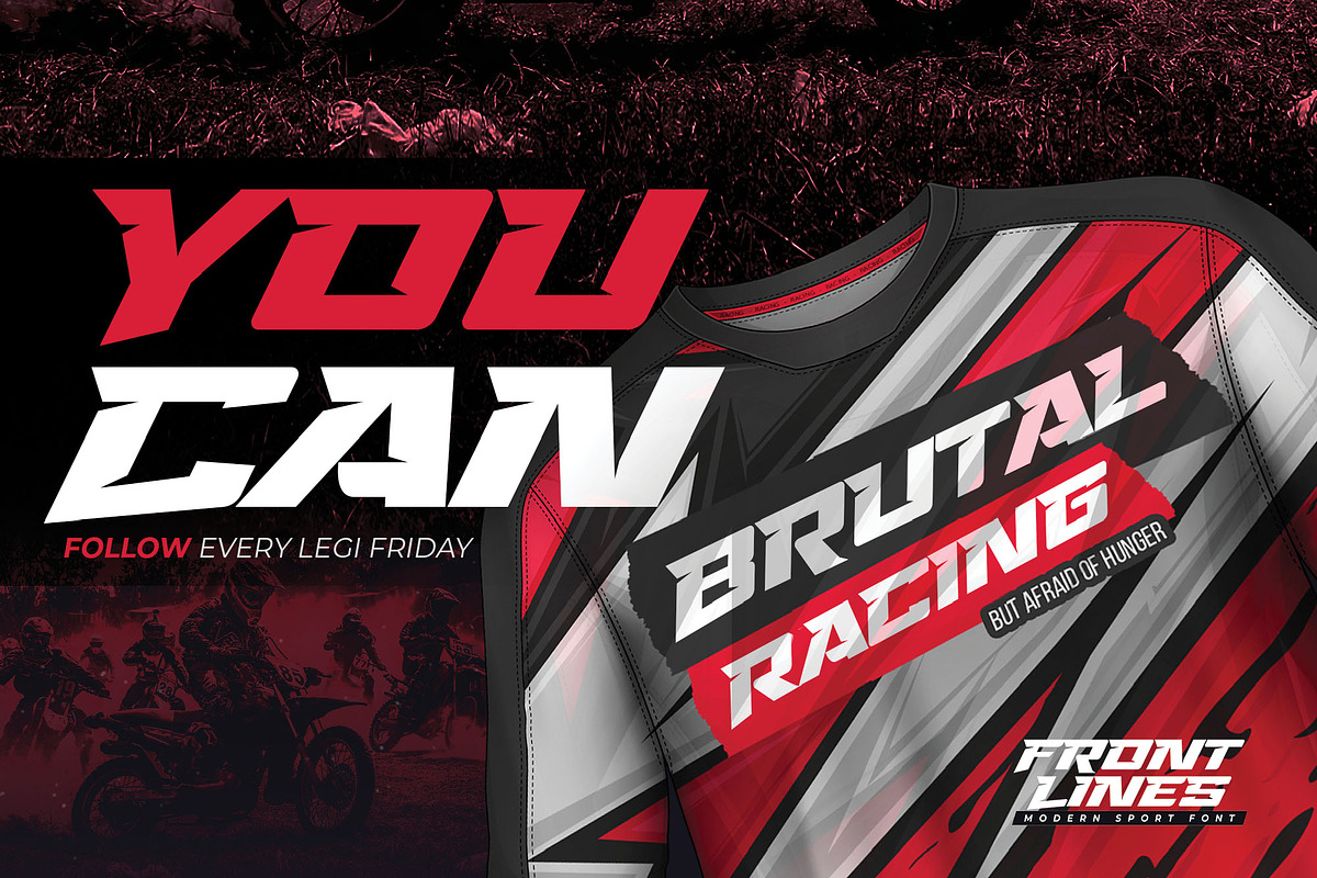 Front Lines - Modern Sport Fonts, a Sans Serif Font by Gassstype (Photo 6 of 10)