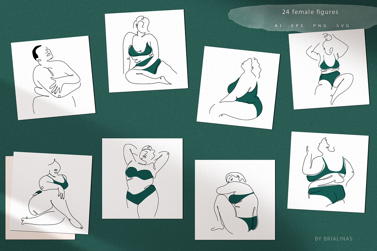 Curvy BODY POSITIVE art Velvet Jade, an Illustration by brialinas (Photo 3 of 13)