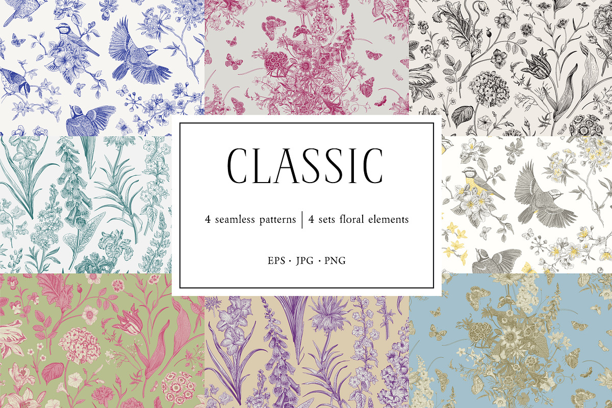 Classic. Seamless patterns, a Pattern Graphic by olga.korneeva (Photo 1 of 14)