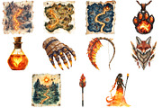 Watercolor Ember Fox Huntress PNG, an Illustration by Craft Nest (Thumbnail 3 of 4)