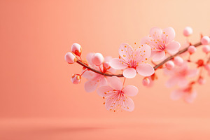 Pink cherry blossom branch, a Nature Photo by AlyaAnd