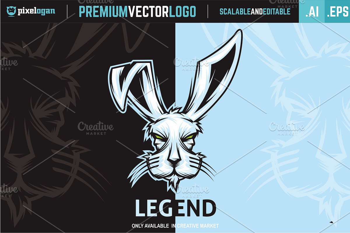 Rabbit Head Logo, a Branding & Logo Template by pixelogan (Photo 1 of 3)
