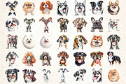 Watercolor Funny Dog Clipart Bundle, an Illustration by DreamCafeArt (Thumbnail 2 of 7)