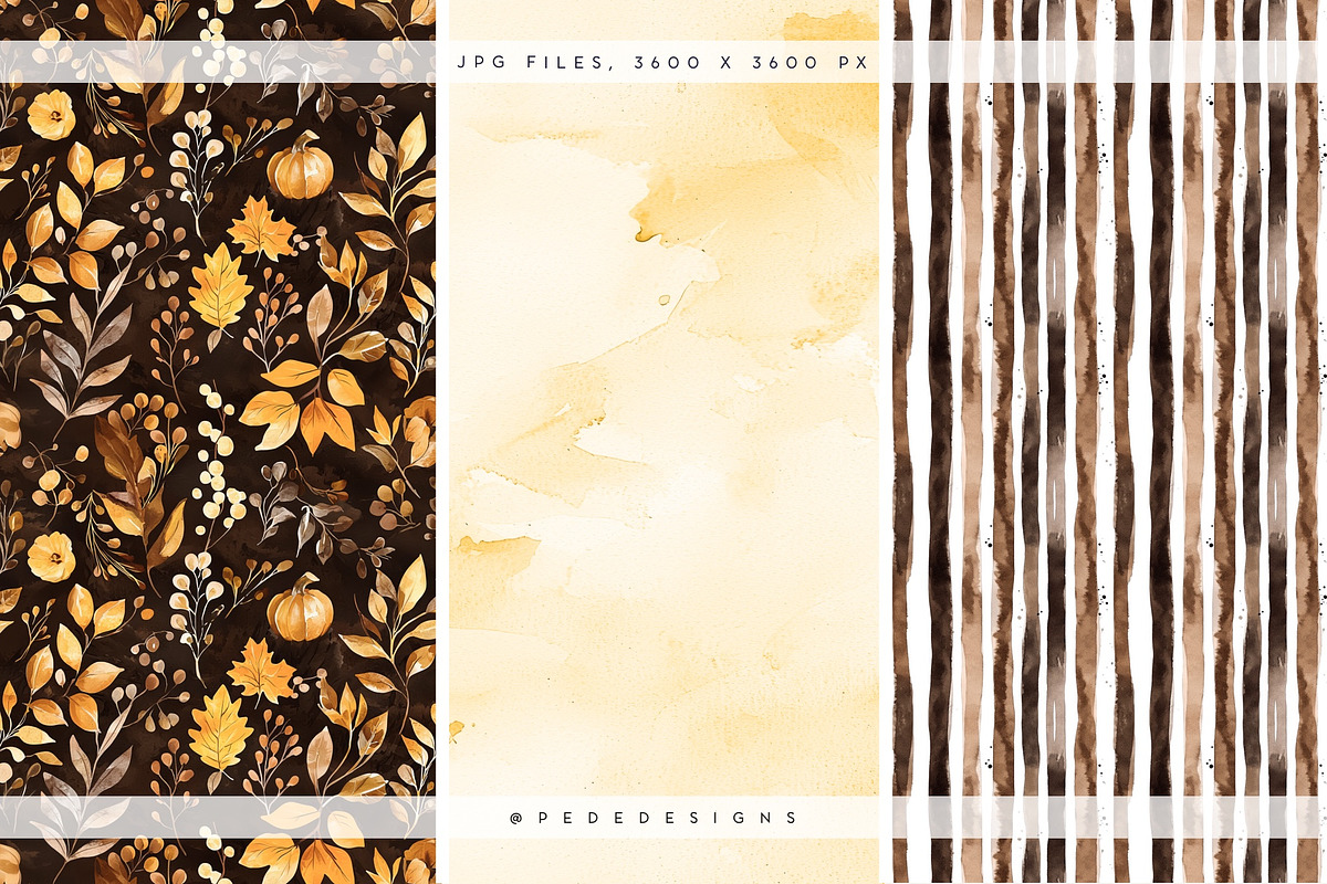 Golden Houf Of Fall Patterns, a Pattern Graphic by PeDe Designs (Photo 2 of 10)