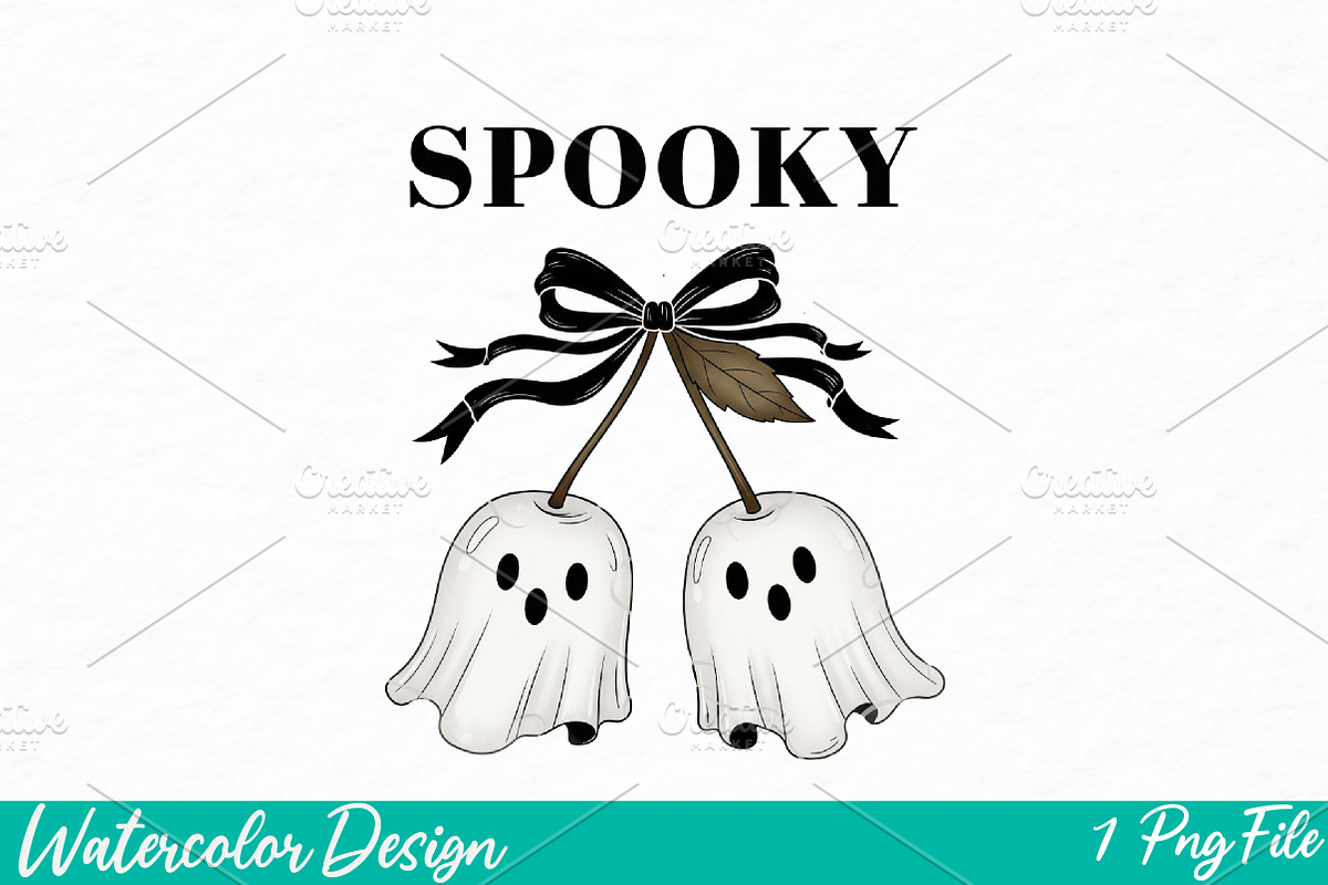 Halloween png, Spooky Ghost  png, an Illustration by Watercolor design (Photo 1 of 3)