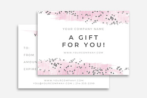 Pink Gift Card Template