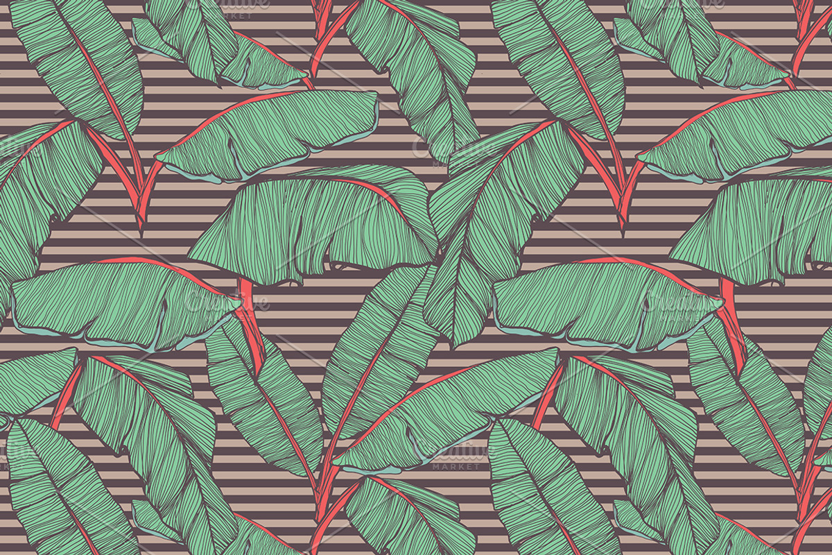 Tropical palm leaves patterns, a Pattern Graphic by Julia Bilenko (Photo 6 of 7)