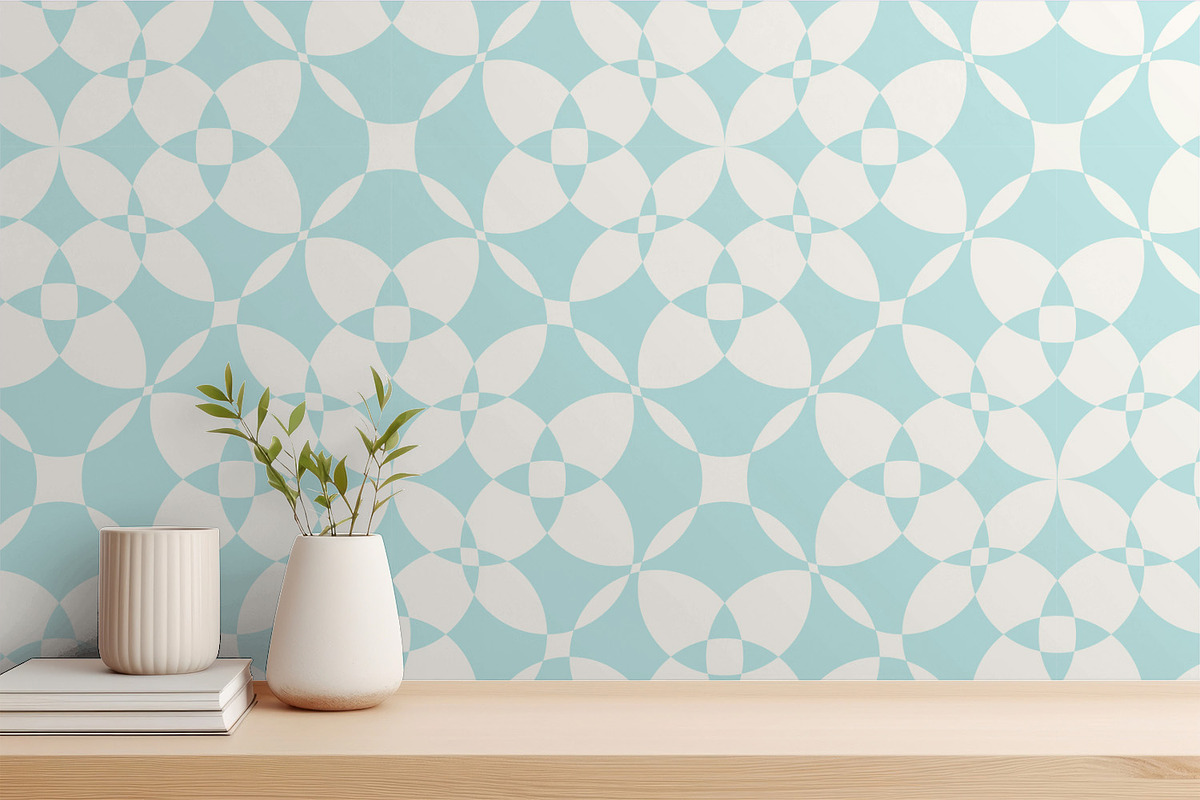 Bright Blue Tiles, a Pattern Graphic by MalyskaStudio (Photo 3 of 5)
