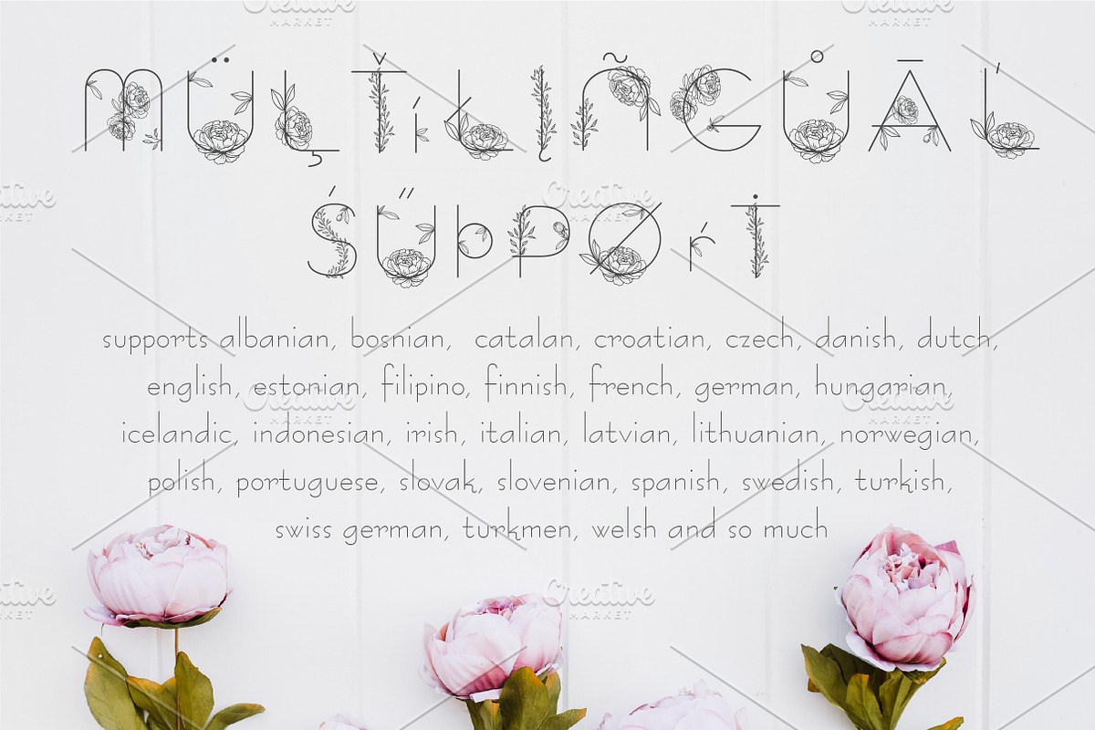 Amelie Floral Display Font preview 7