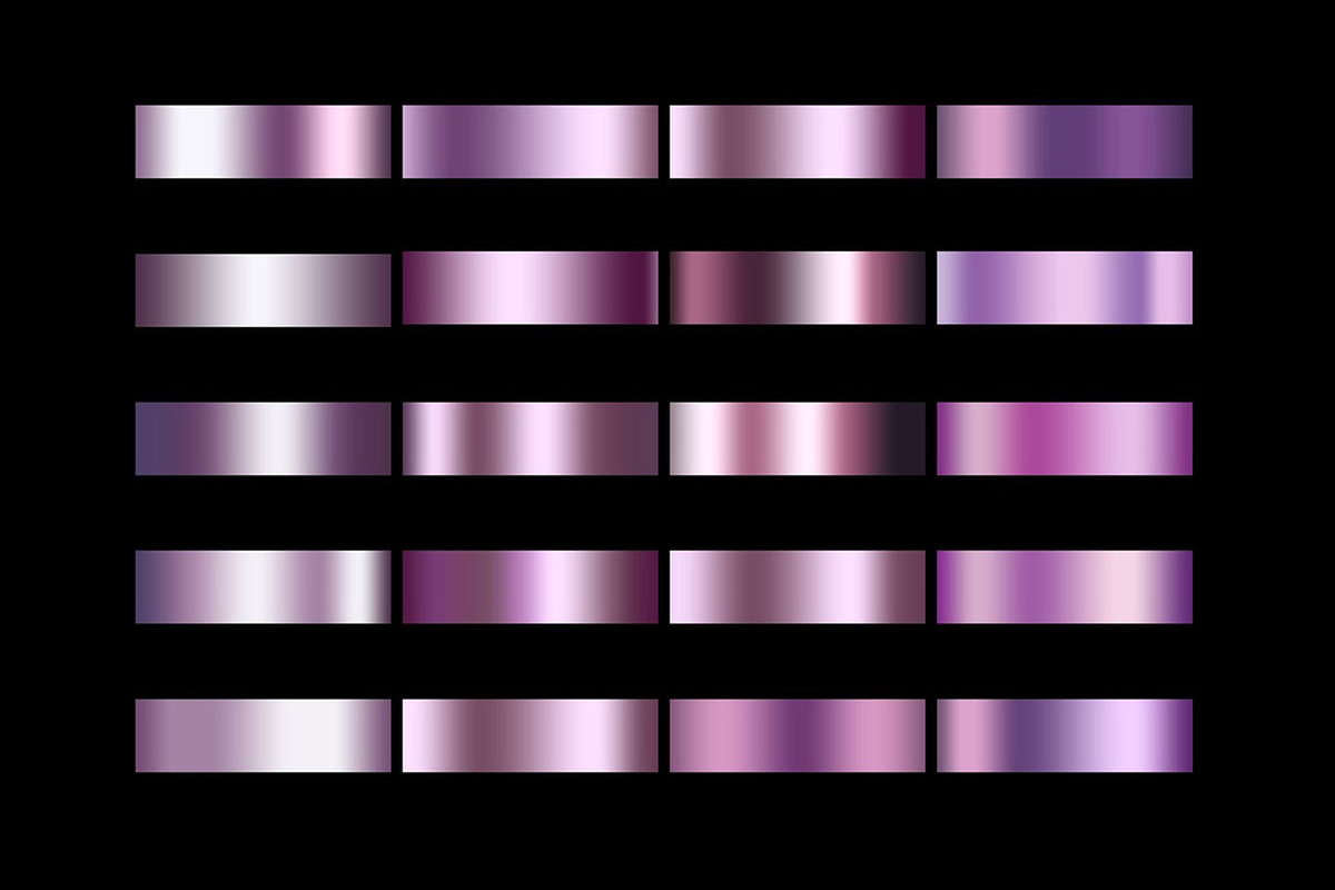 Photoshop metallic purple gradients, a Gradient Add-On by Illustration Tribe (Photo 2 of 2)