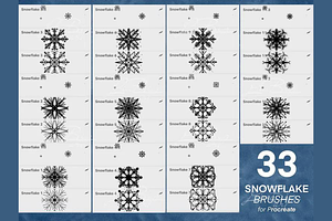 33 Snowflake Procreate Brushes Set