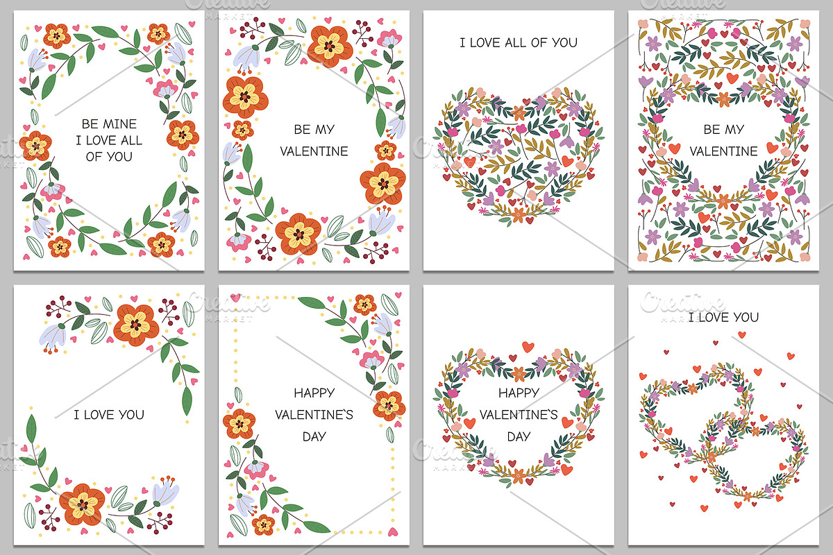 Happy Valentine's Day greeting cards, a Decorative Illustration by KartInnka (Photo 3 of 3)