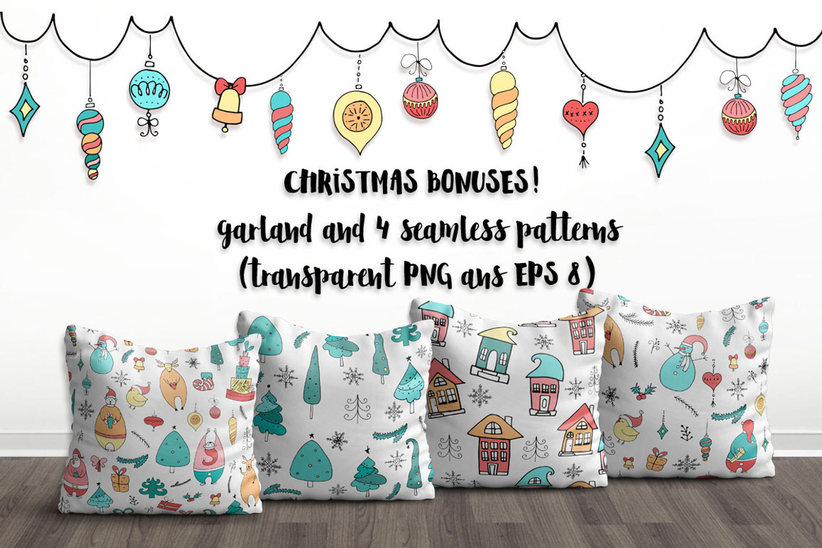 Merry Christmas kit + lettering., a Decorative Illustration by Pink Ocean (Photo 5 of 7)