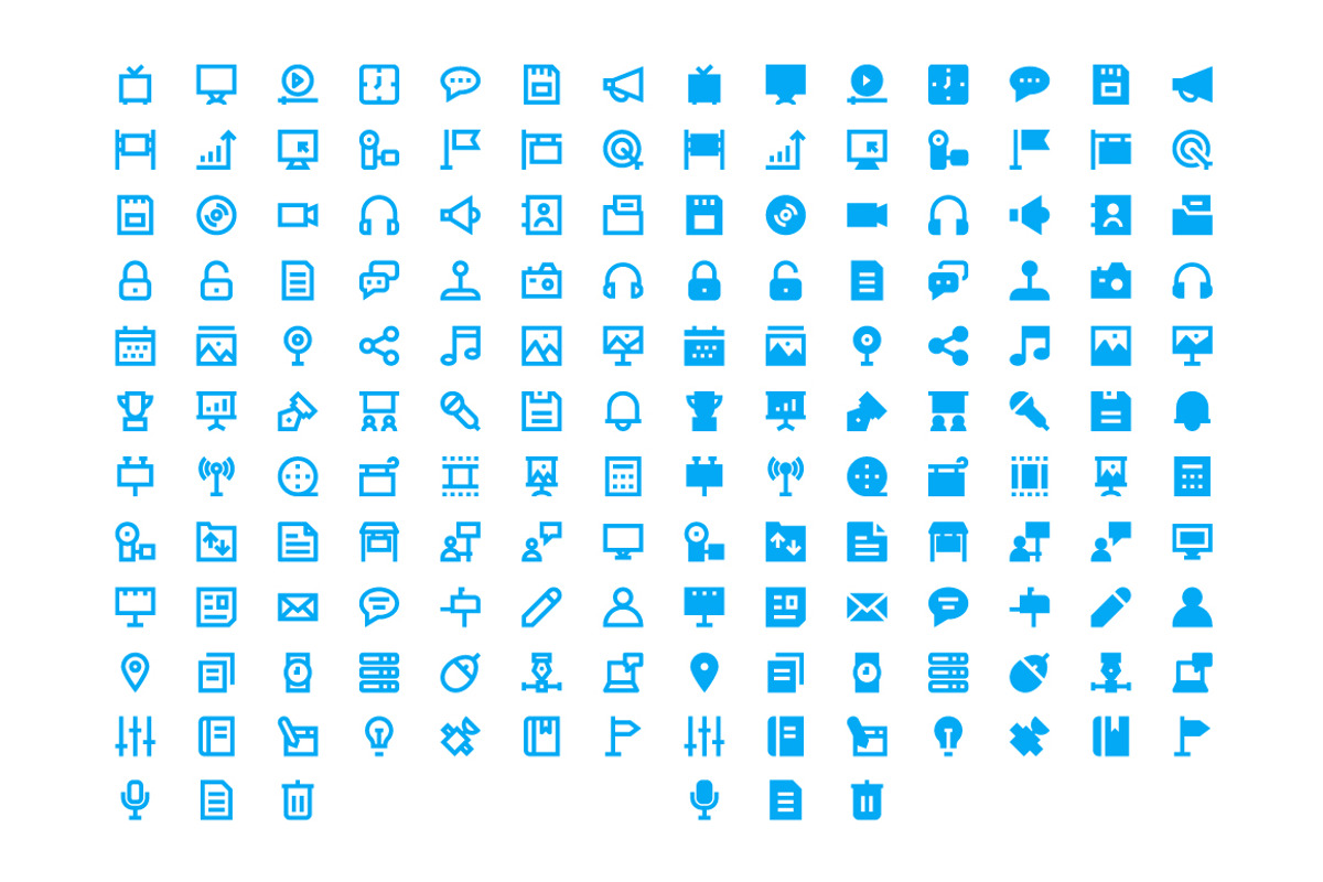 160 Advertising and Media Icons, a Solid Icon by Creative Stall (Photo 2 of 4)