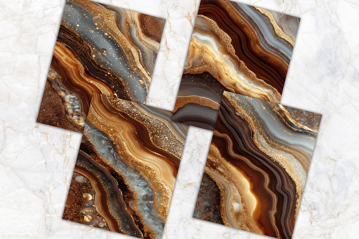 Golden Brown Agate Scrapbook Page, a Background Graphic by V Design Creator (Photo 10 of 12)