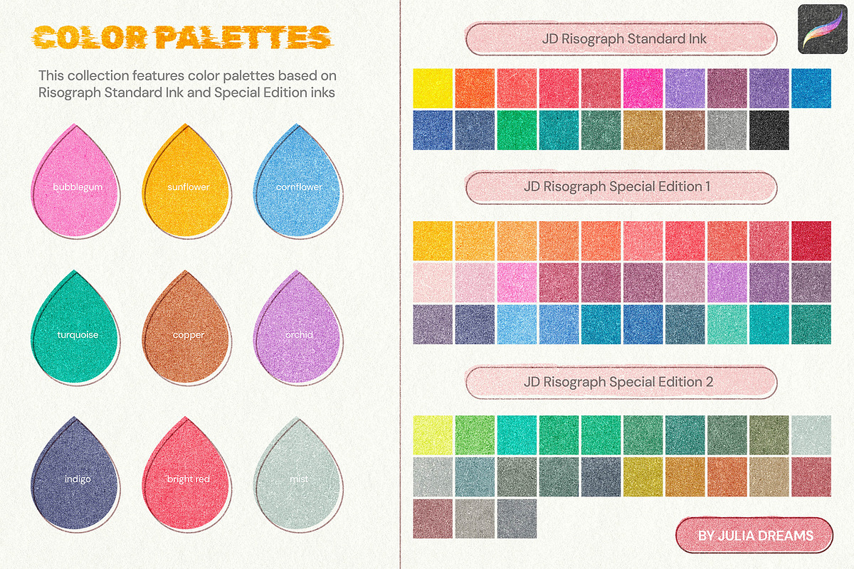 Risograph Studio for Procreate, a Brush Add-On by Julia Dreams (Photo 4 of 9)