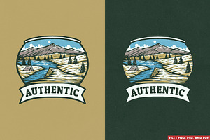 Authentic Nature Badge Illustration