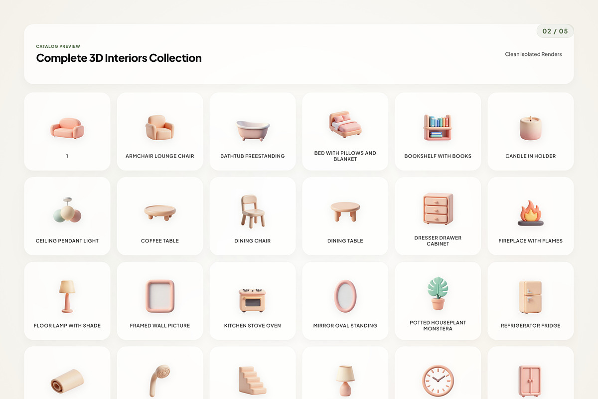3D Interior Icons, an Emoji Icon by River Visual (Photo 2 of 5)