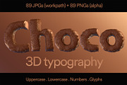 Pack Choco 3D Typography, a Texture Illustration by Celega Store (Thumbnail 1 of 6)