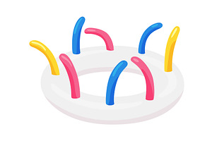 Inflatable swim pool ring. Colorful, an Object Illustration by the8monkey