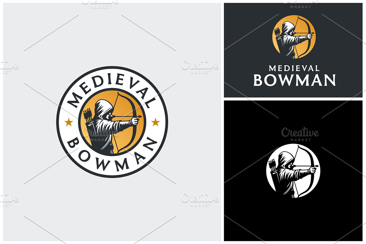 Hooded Medieval Archer with Bow Logo, a Branding & Logo Template by Enola99d (Photo 2 of 2)