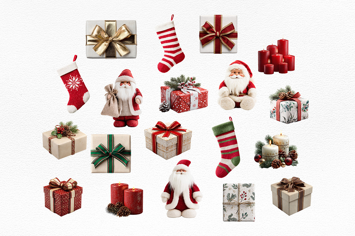 Christmas Collage Clipart Bundle, an Object Graphic by NatalieArtShop (Photo 8 of 10)