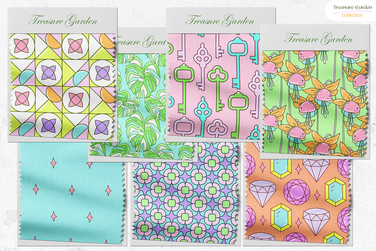 Treasure Garden - Seamless Patterns, a Pattern Graphic by InaCorart (Photo 4 of 9)