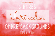 Watercolor Ombre Backgrounds (red), a Texture Graphic by Julia Bausenhardt (Thumbnail 1 of 2)
