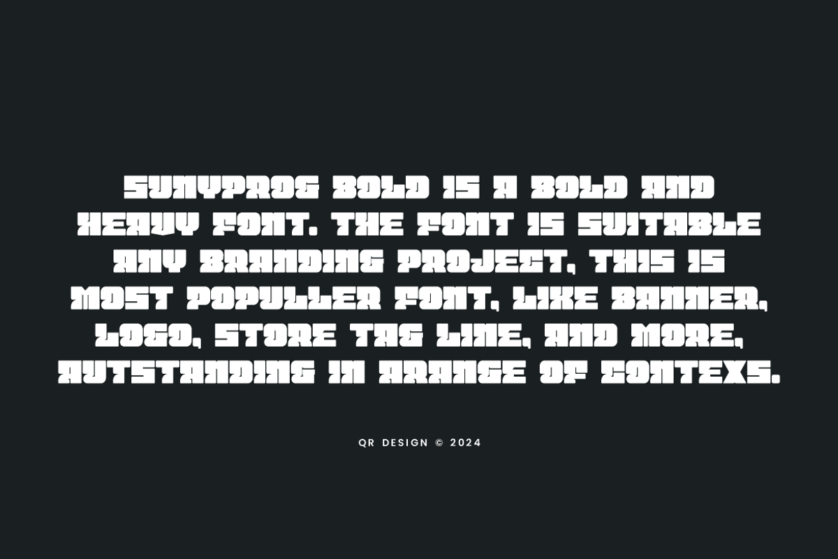 Sunyprog Bold Heavy & Logotype Font, a Sans Serif Font by QR Design Studio (Photo 6 of 8)