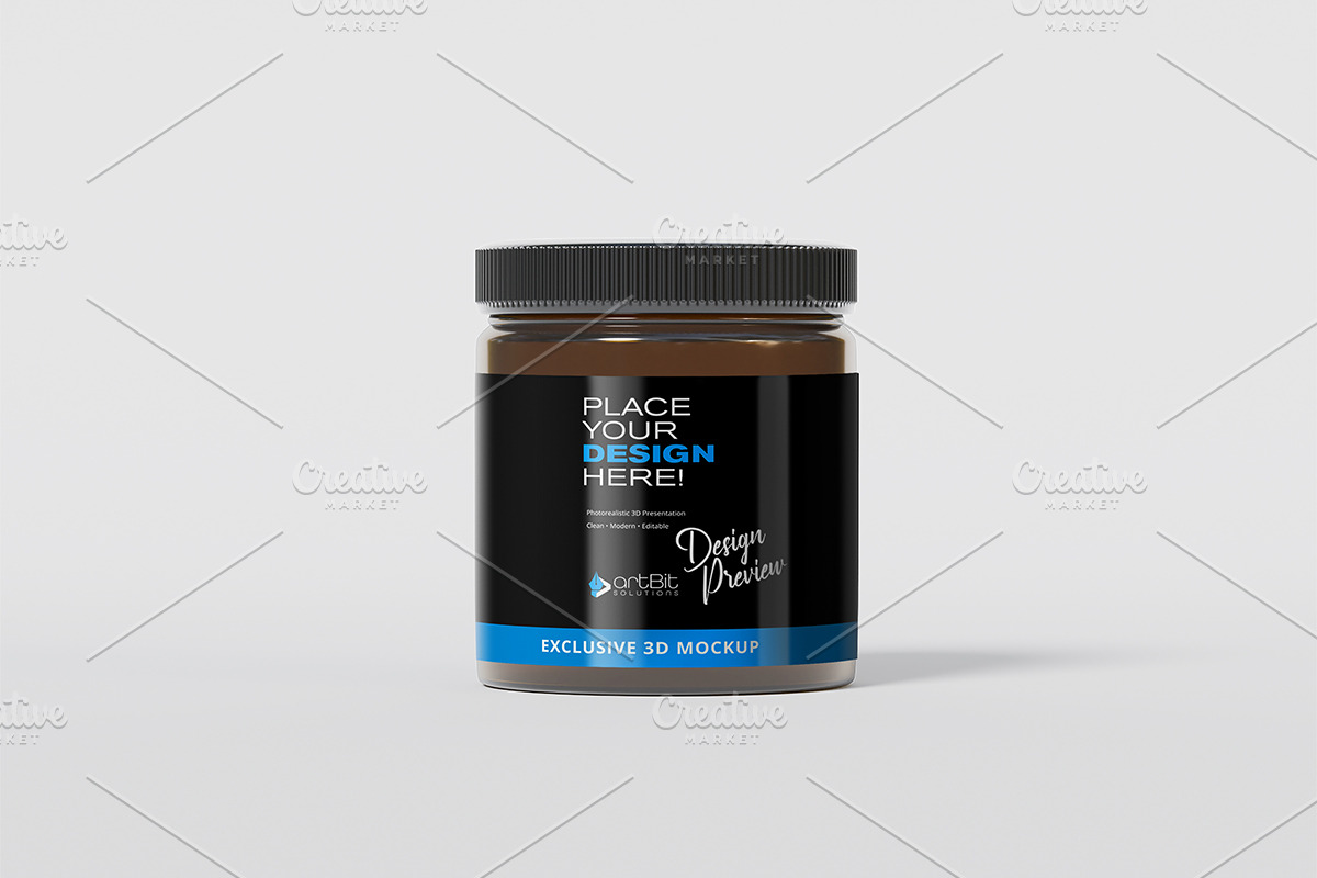 Plastic Jar with Screw Cap Mockup, a Cups & Container Mockup by artBit Design Studio (Photo 4 of 6)