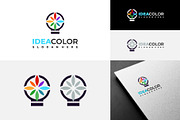 Set of Colorful lightbulb logo, a Branding & Logo Template by Lucky Creative (Thumbnail 5 of 5)