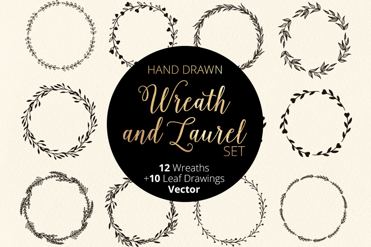 Wreath and Laurel - Hand Painted, an Illustration by RV Zarpelon (Photo 1 of 3)