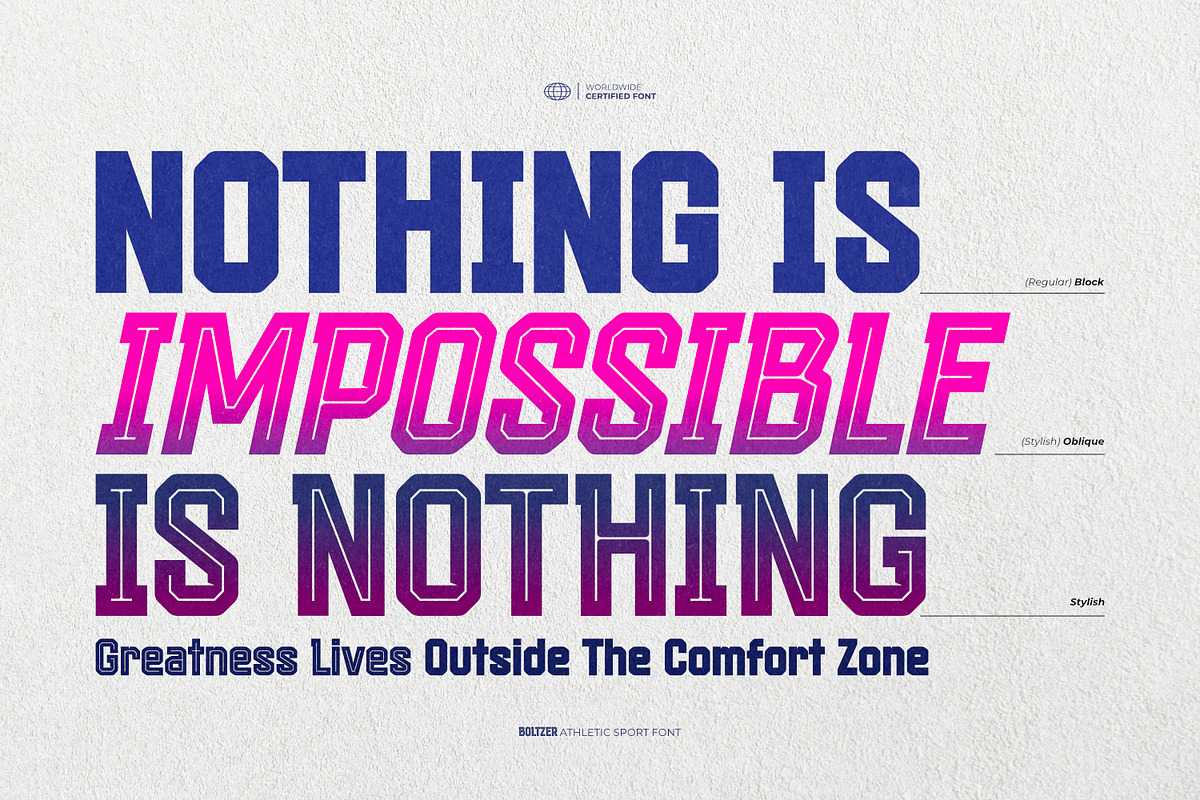 Boltzer - Athletic Sport Font, a Sans Serif Font by ikiiko (Photo 2 of 7)