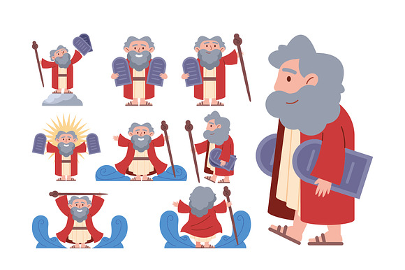 Moses Character Illustration Set preview 2