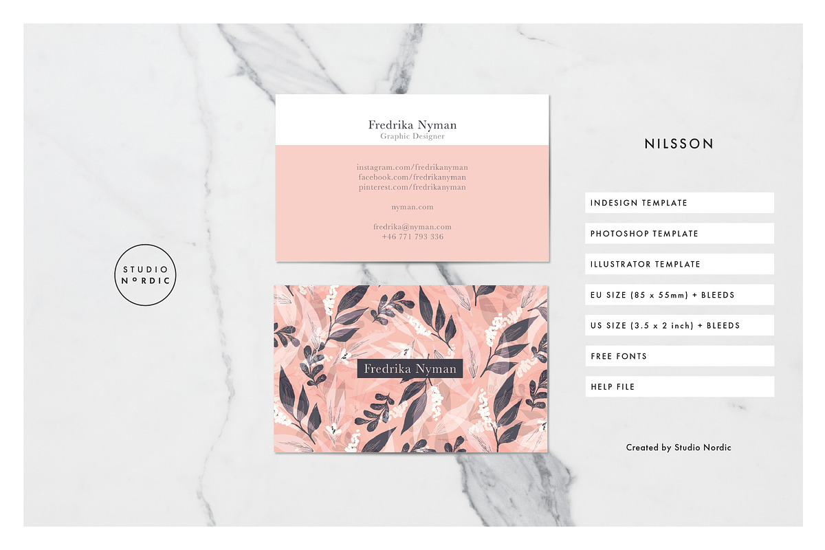 Nyman | Business Card, a Business Card Template by Studio Nordic (Photo 1 of 3)