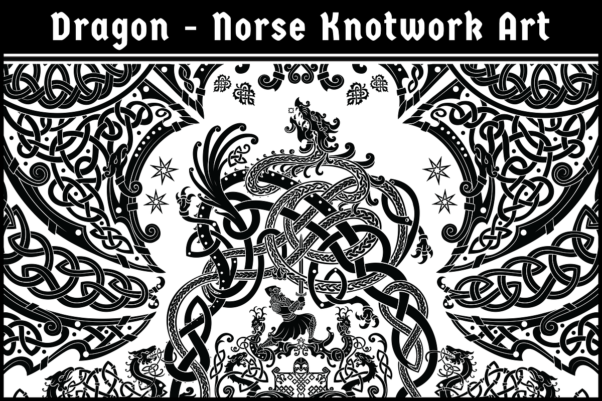 Viking Dragon, Fafnir Knotwork Art, a Decorative Illustration by Abysm Internal (Photo 1 of 4)