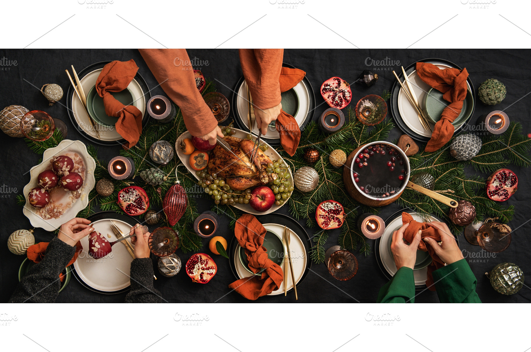 People feasting with roast chicken, a Food & Drink Photo by Foxys