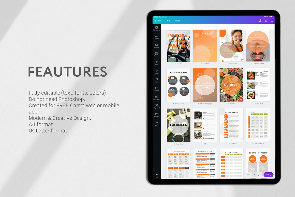 Fitness workout program template., a Magazine Template by Handy Template (Photo 3 of 10)