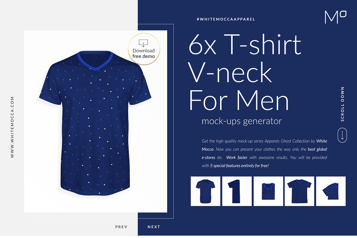 Men T-Shirt Ghost Mock-ups FREE DEMO, a Books & Magazine Mockup by Apparel_Mockups (Photo 1 of 23)