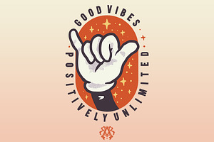 Good Vibes Unity Cartoon Badge