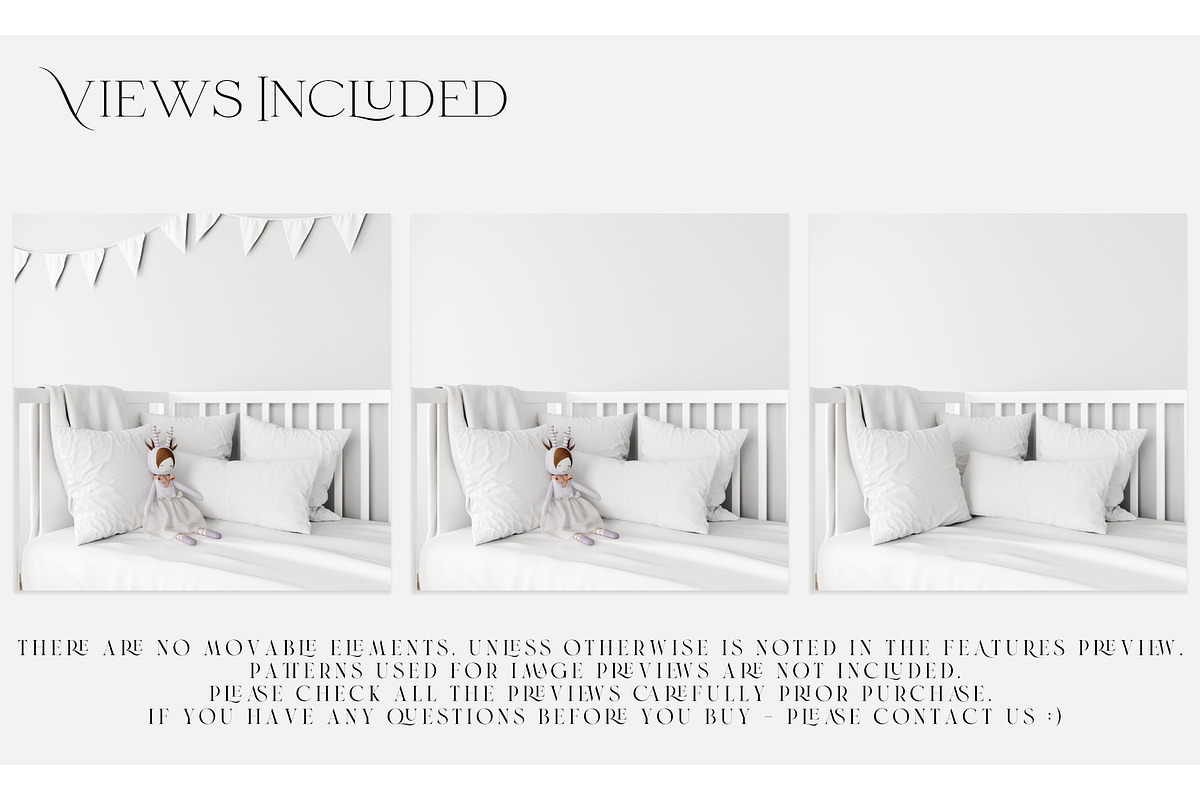 Baby Crib Duvet & Pillows Mockup, a Household Mockup by mock-ups (Photo 2 of 13)